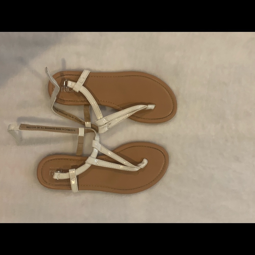 Girls white thong sandal